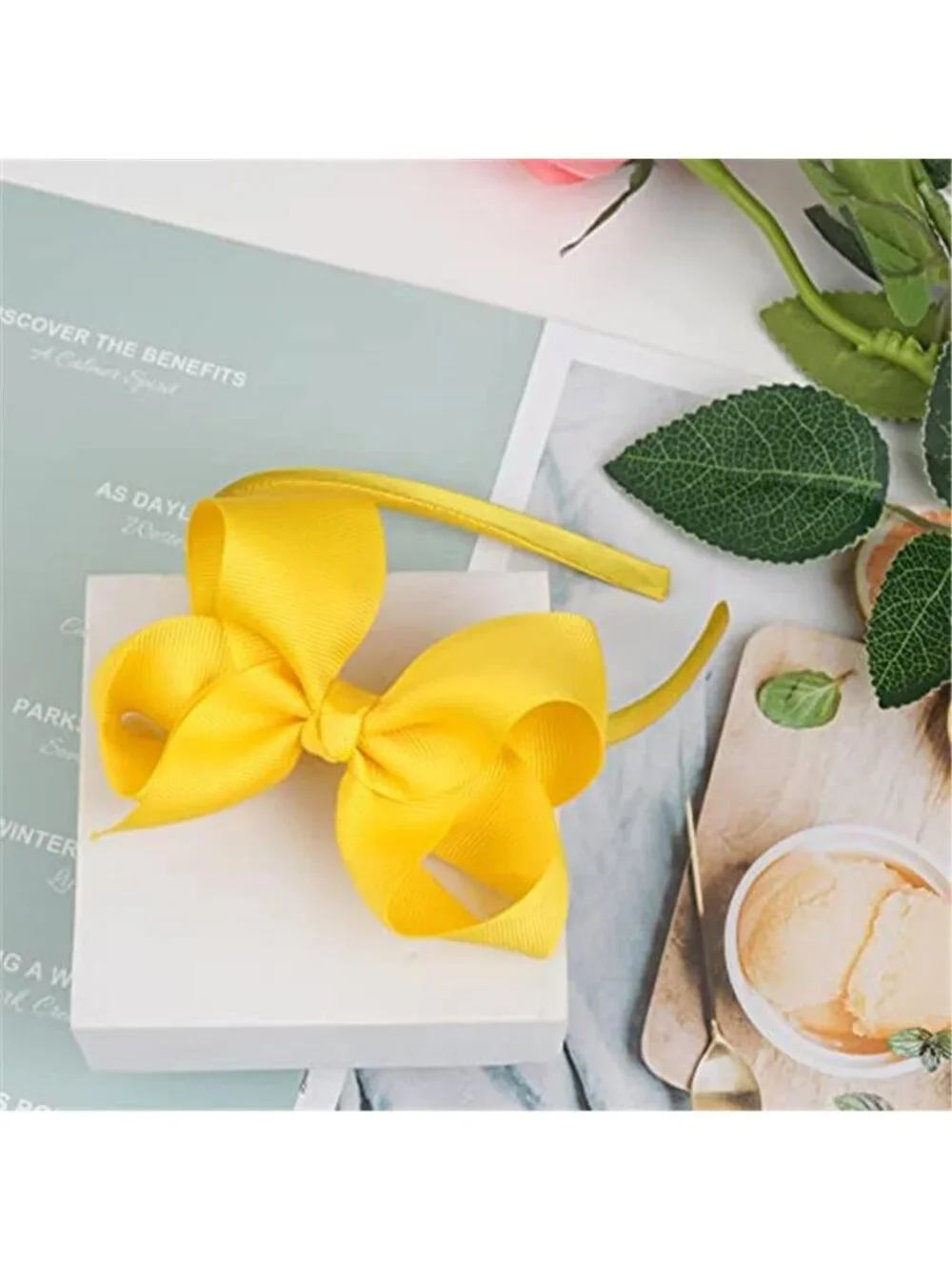 Girls Bow Headbands 16 Pack Grosgrain Ribbon Hair Bands 4 Inch Hair Accessories